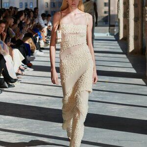 BNWT Dion Lee // Monstera Ghillie Dress in Ivory // BNWT Sz. S